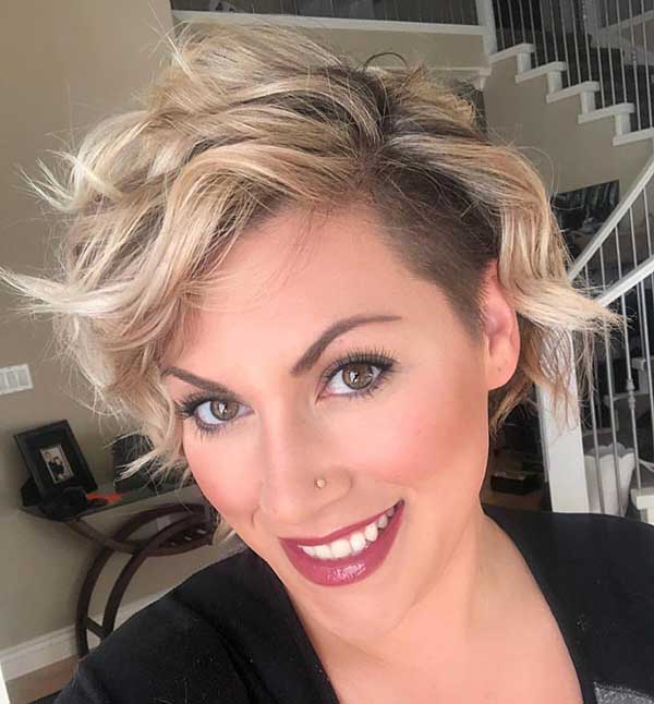 Short Blonde Curly Pixie