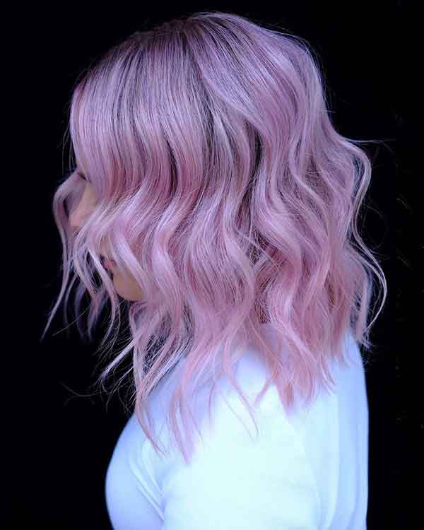 Short Wavy Pink Hair