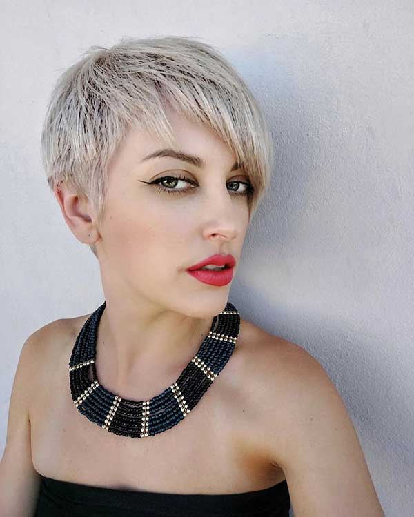 Pixie Cut With Straight Bangs