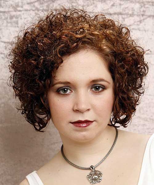 Thin Short Curly Hairstyles for Round Faces