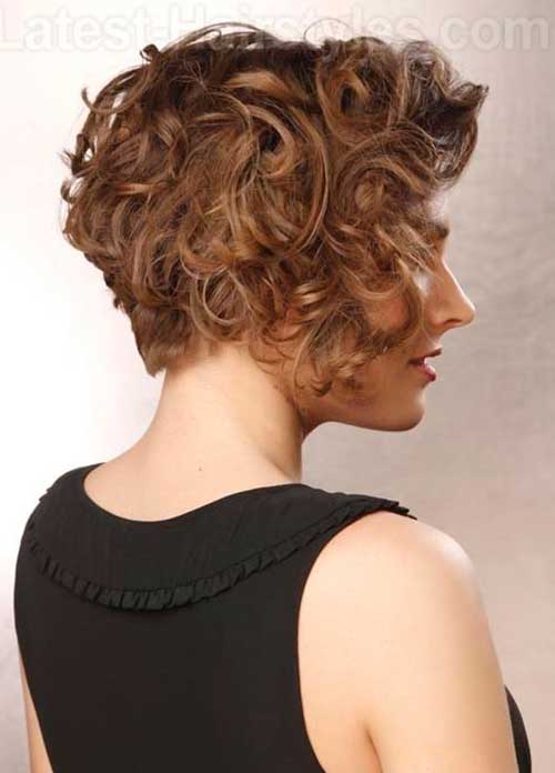 Short Curly Layered Hairstyles Back View