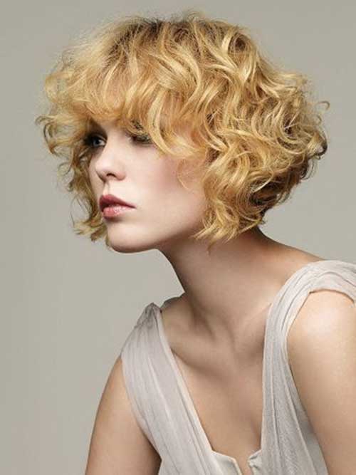Short Curly Permed Hairstyles with Bangs