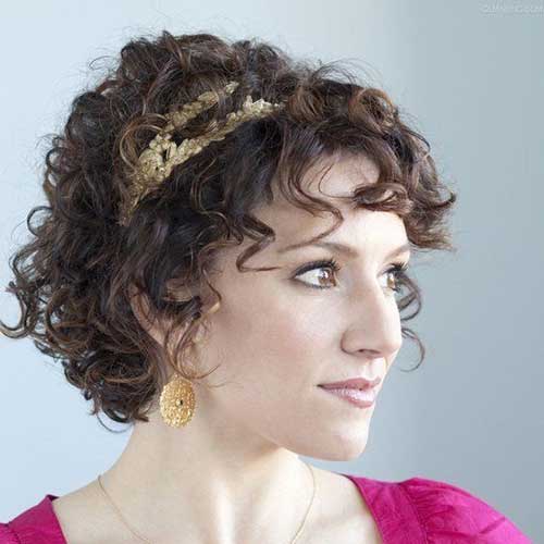 Short Curly Perms with Headband
